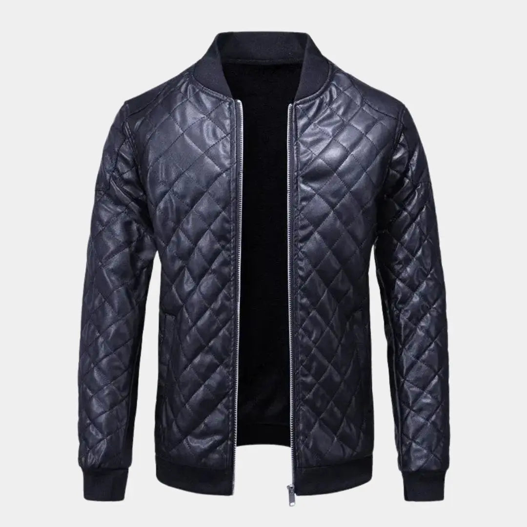 Braune Leder-Bomberjacke