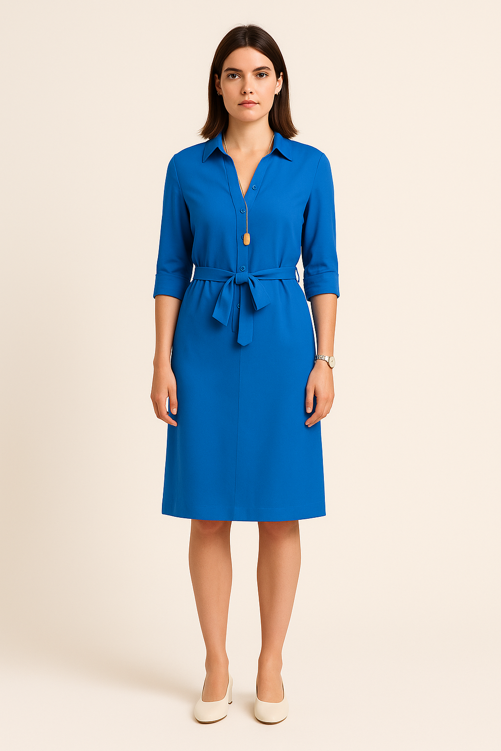 HERBERGER | Festliches Damen Hemdblusenkleid mit Knopfleiste