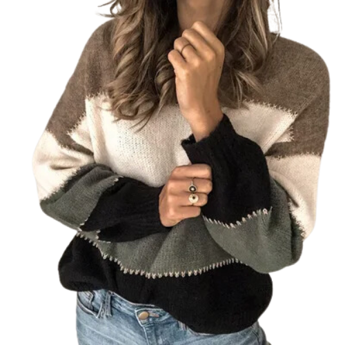 Gestreifter Strickpulli