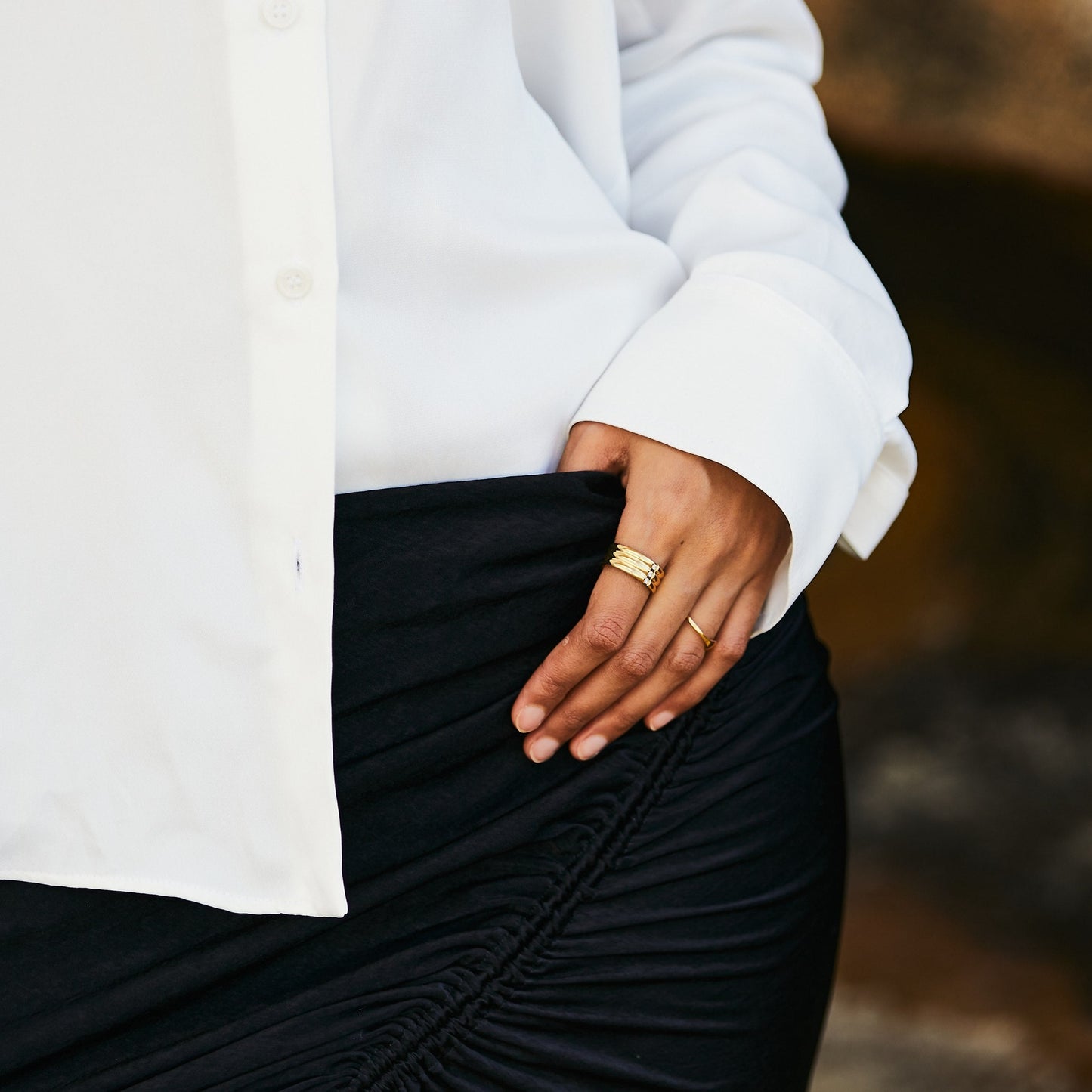 Damen Ring Gold mit Zirkonsteinen wasserdicht hypoallergen