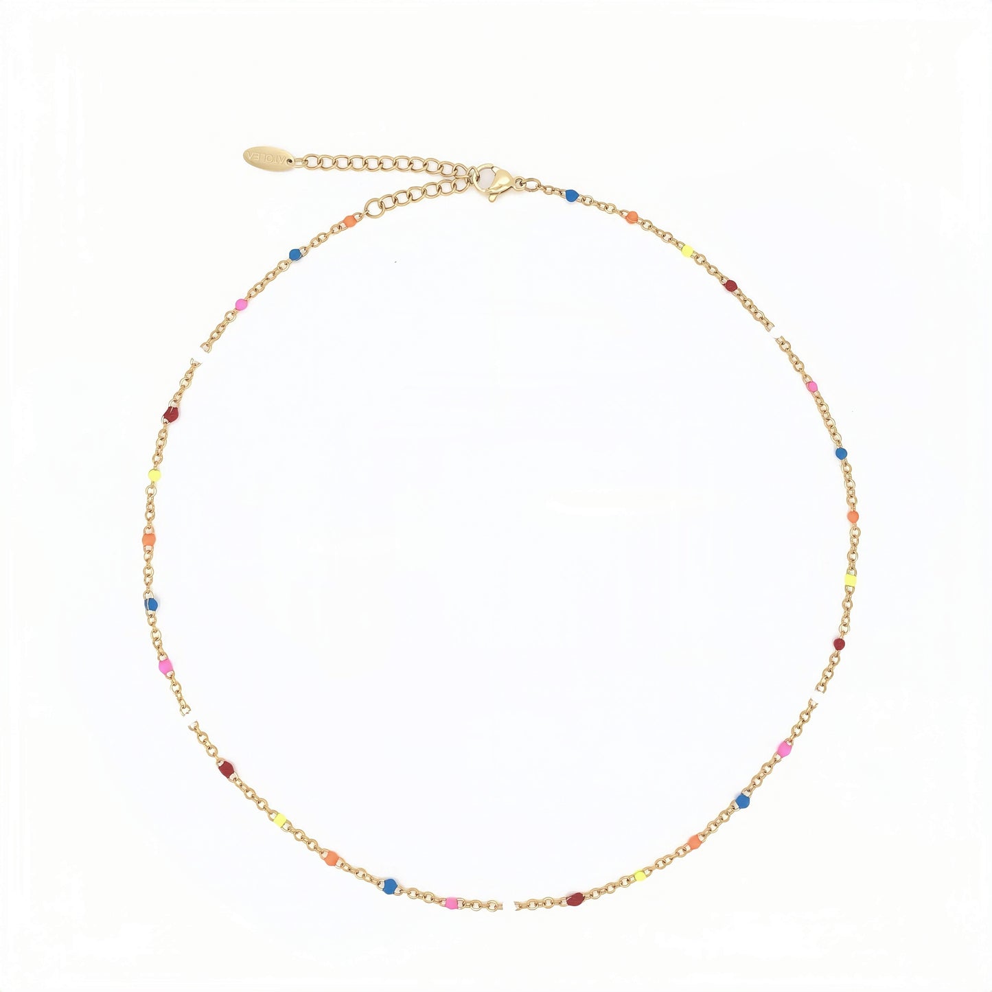 Damen Neon Choker Bunt Gold wasserfest Halskette verstellbar