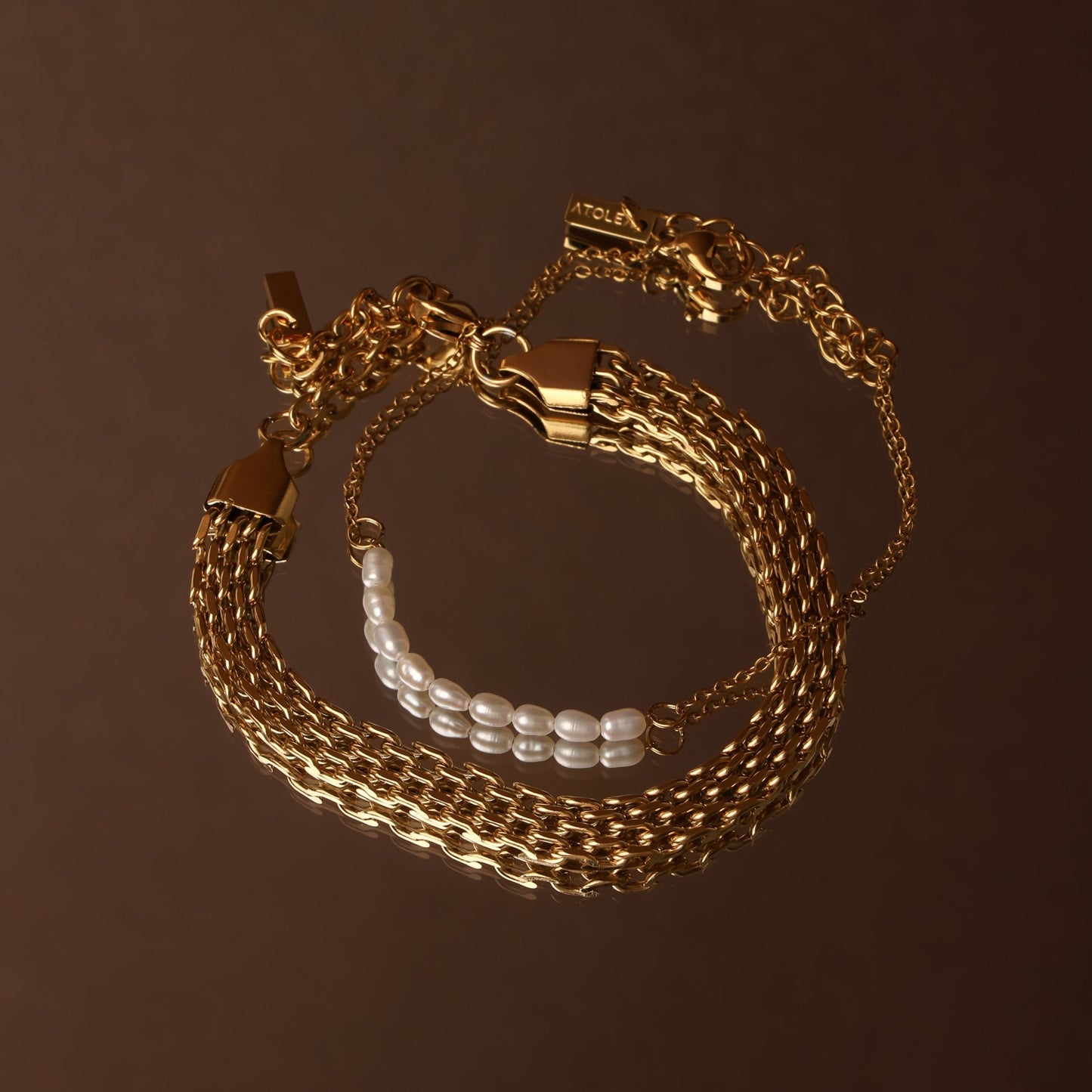 Damen Flechtarmband Gold 6 mm verstellbar wasserfest hypoallergen Edelstahl