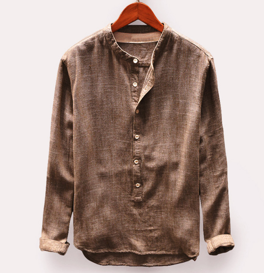 Strukturklang Herren langarmshirt