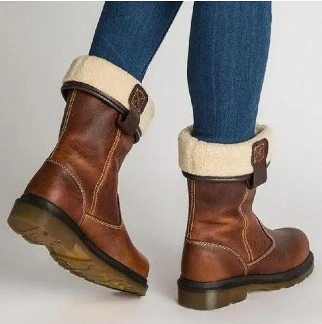 Shareen – Gefütterte Leder Stiefel Für Den Winter