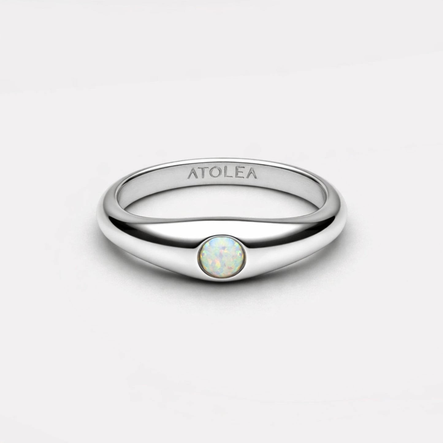 Opal Ring Gold wasserfest mit 5 mm Band und zentriertem Stein