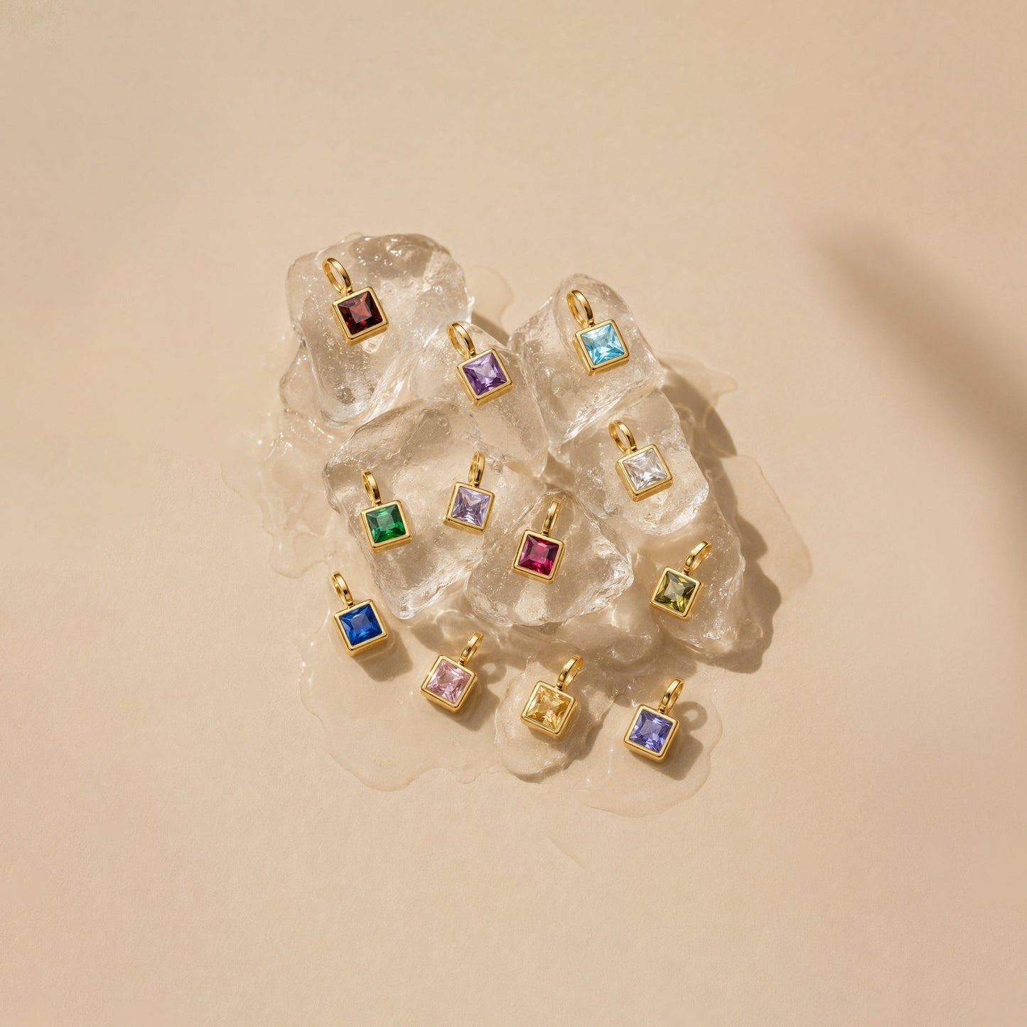 Damen Paperclip Kette Gold mit Geburtsstein Anhänger personalisiert wasserfest