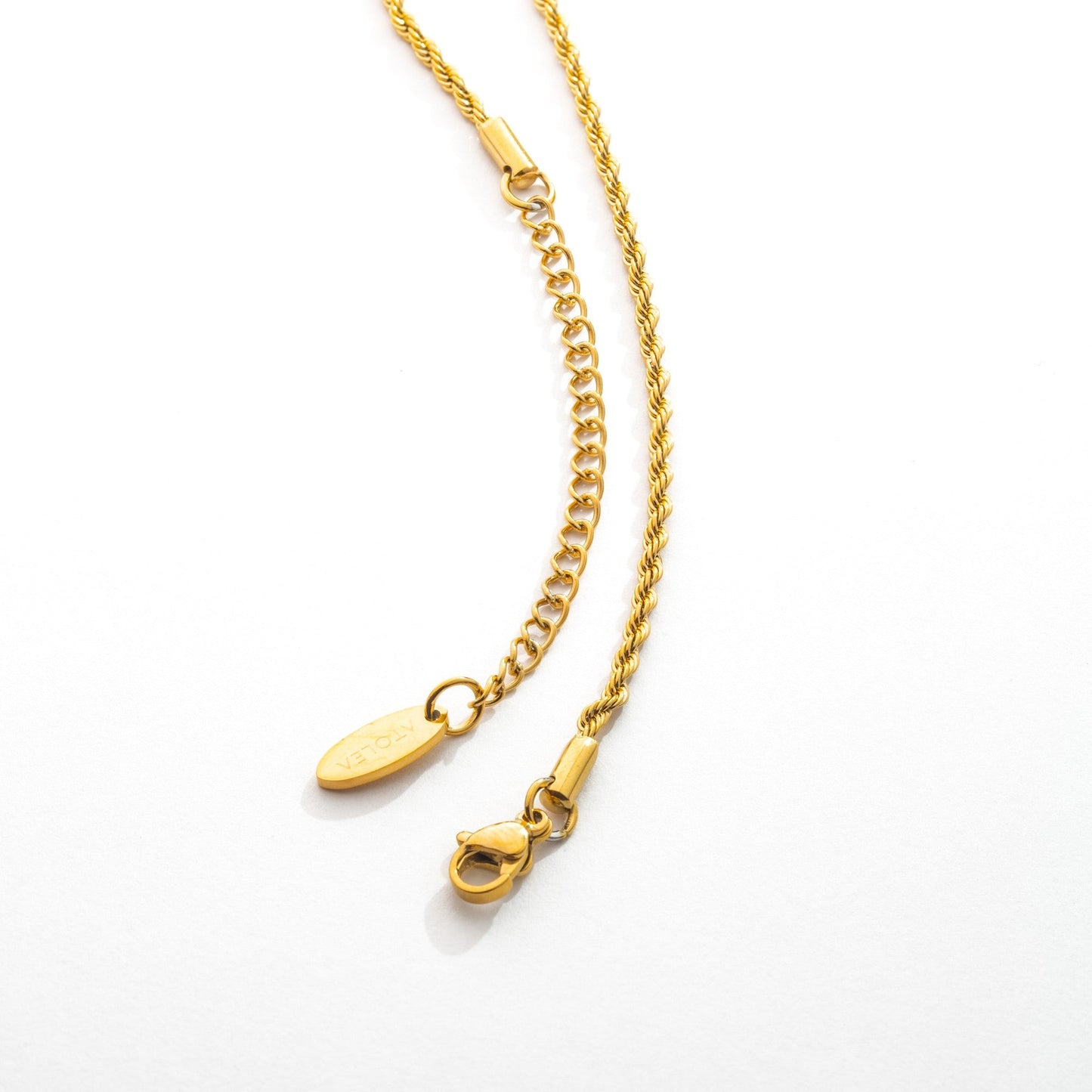 Damen Rope Chain Schmuckset Gold wasserfest mit Halskette und Armband