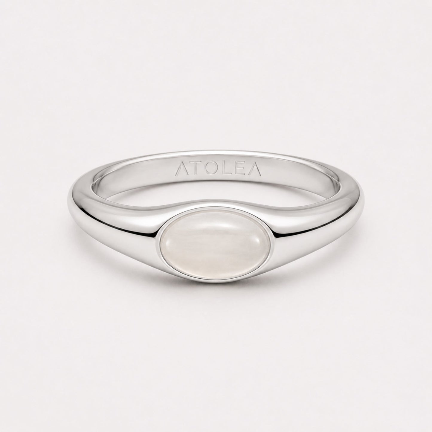 Damen Ring Gold mit Mondstein, wasserdicht, hypoallergen, 6 mm