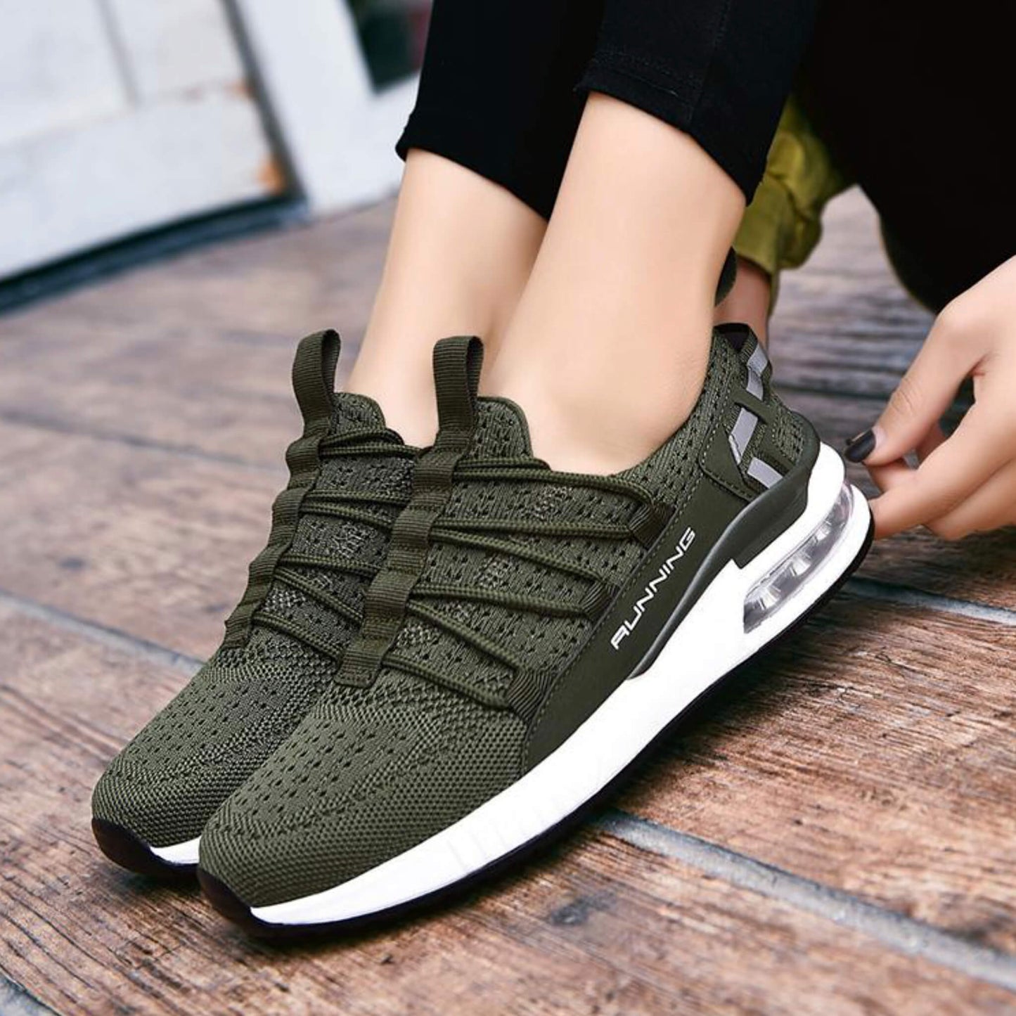 Damen Schlupfschuh atmungsaktiv Mesh mit Air-Dämpfung und luftdurchlässiger Innensohle