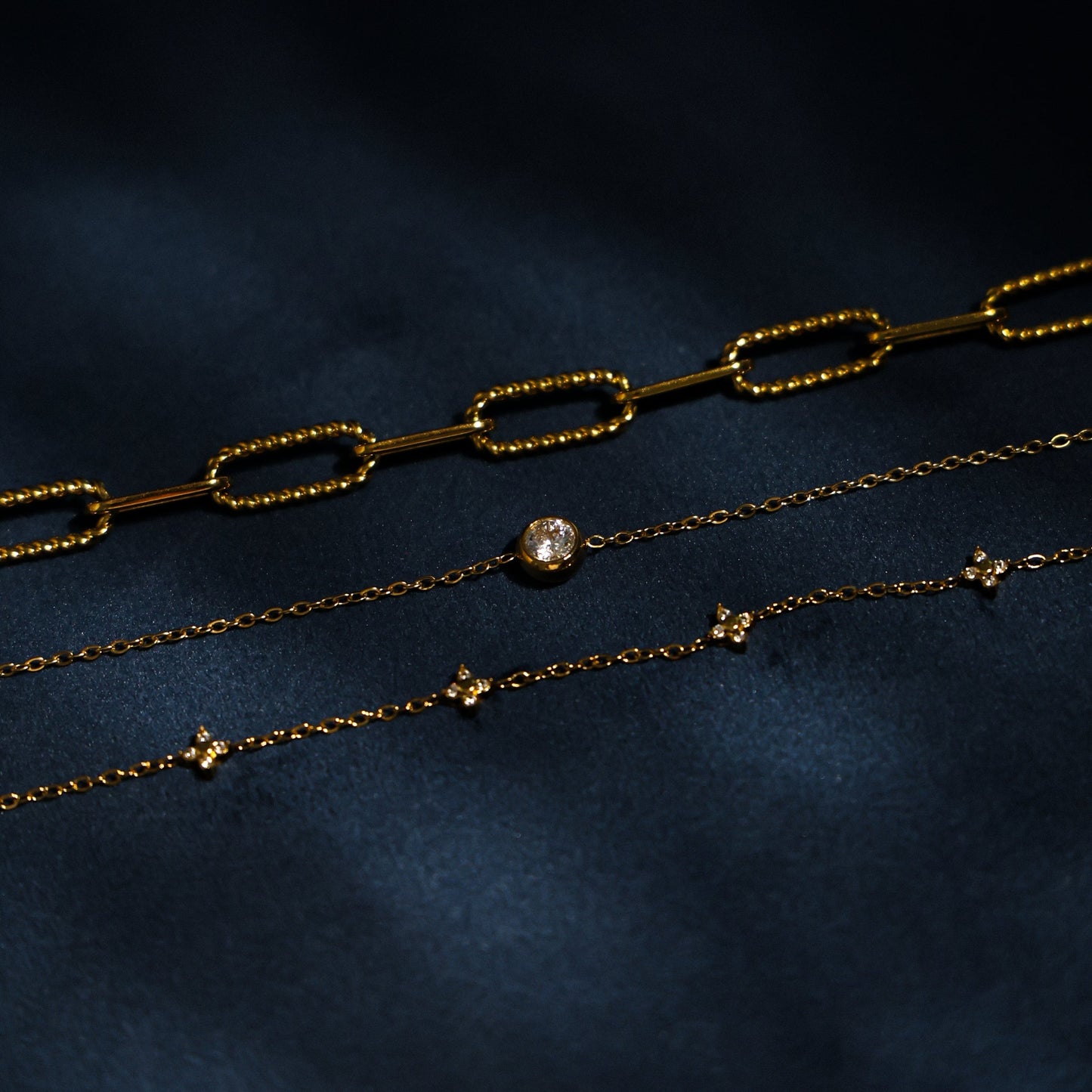 Damen Armband Gold mit weißem Zirkon verstellbar wasserfest hypoallergen Edelstahl