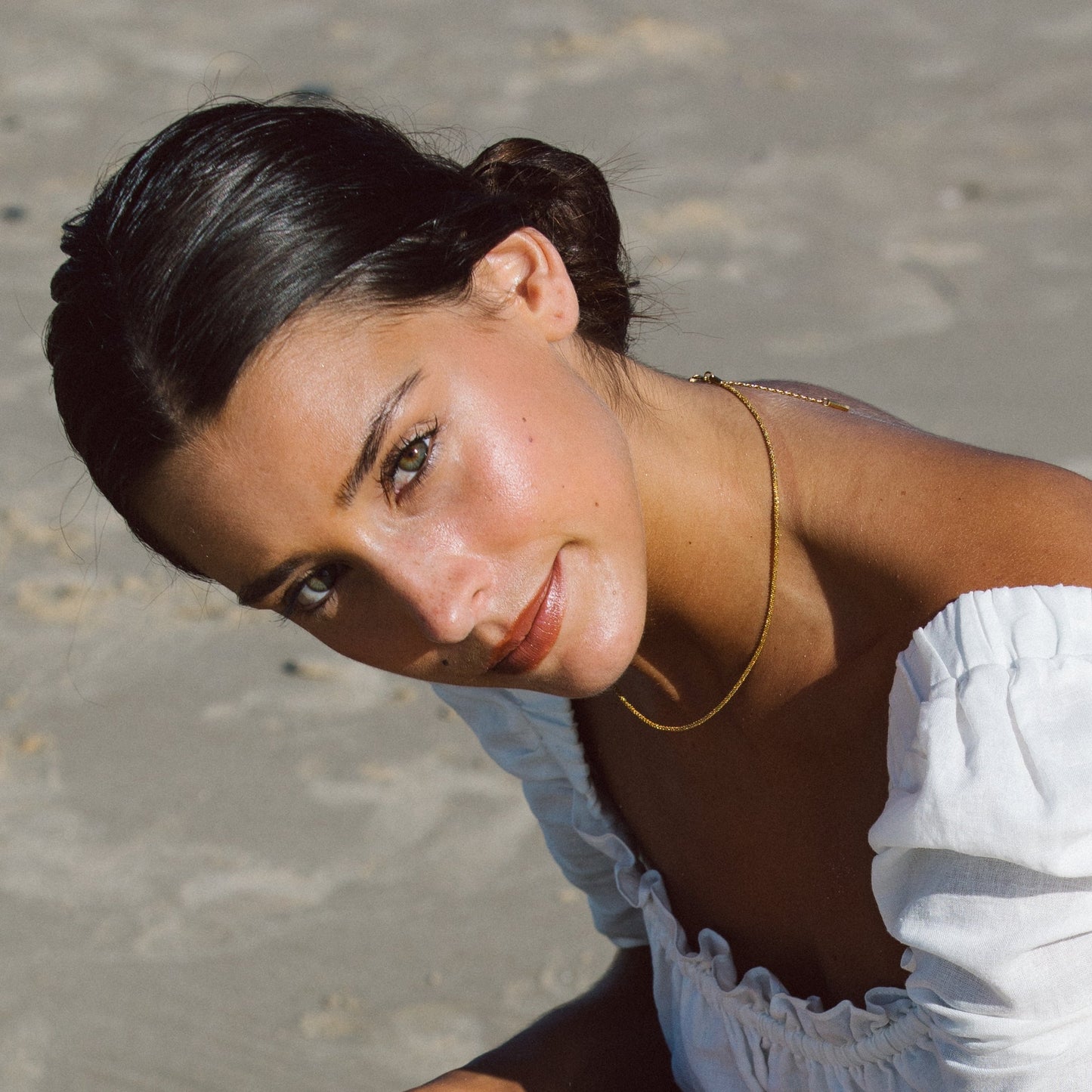 Damen Halskette Gold filigrane Gliederkette verstellbar wasserdicht hypoallergen