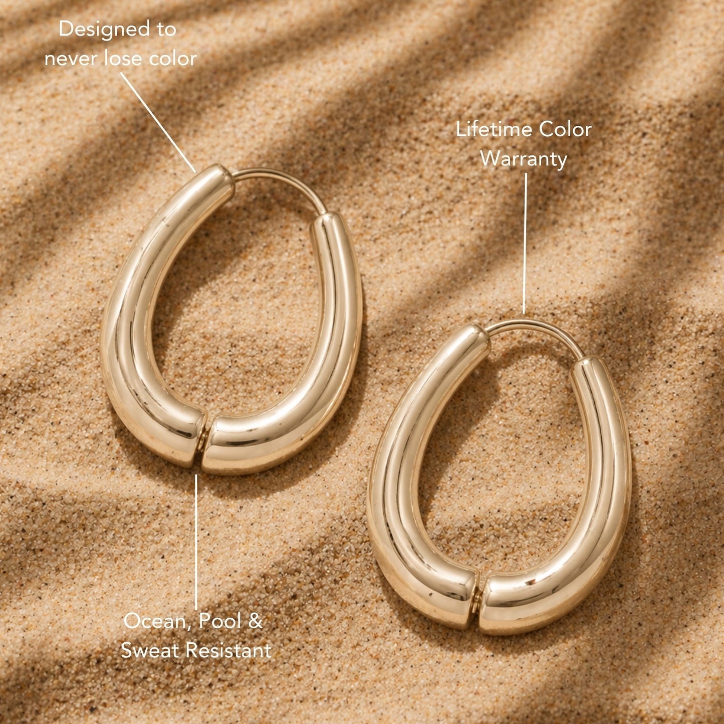 Damen Tropfen Ohrringe gold Edelstahl wasserfest hypoallergen
