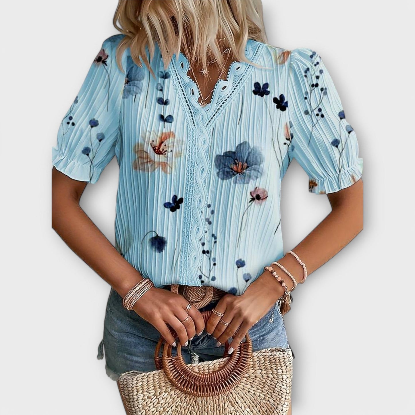 Spitzenglanz Bluse