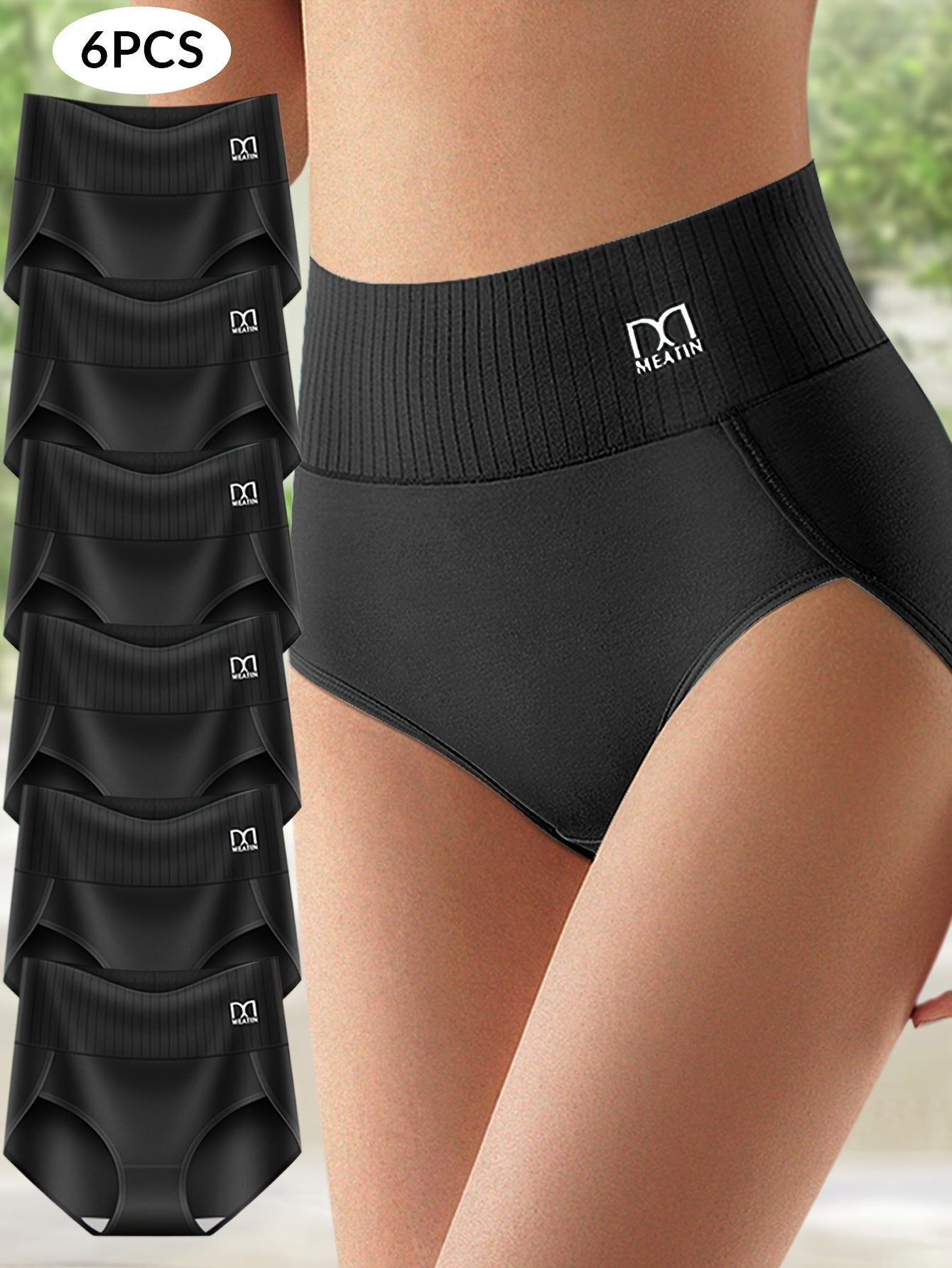 FlexiFit™ 6er-Pack Atmungsaktive und Bequeme Unterwäsche mit Hoher Taille und Bauchstütze