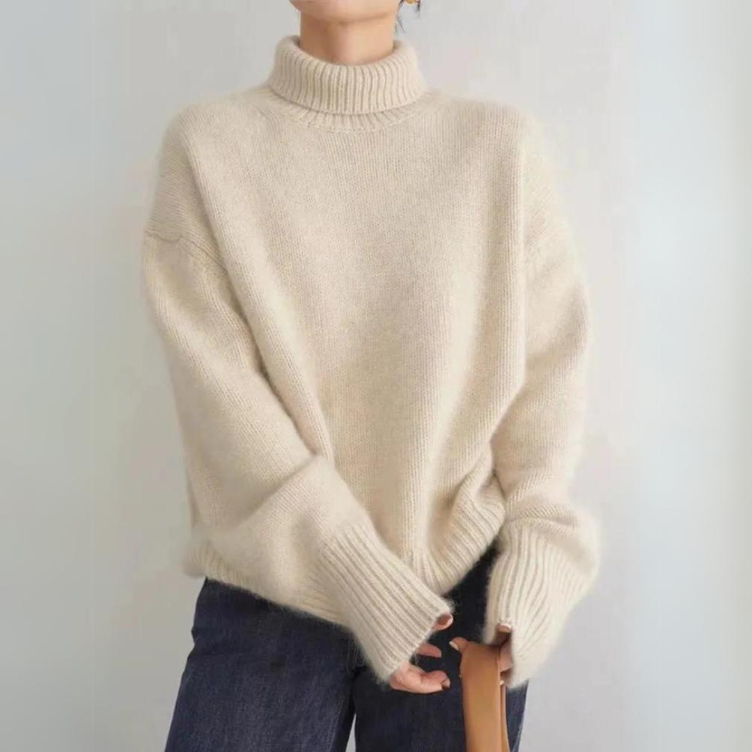 GESTRICKTER ROLLKRAGENPULLOVER