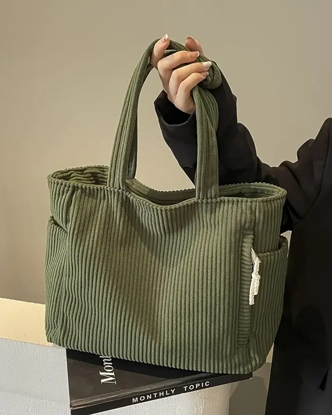 Tilda™ Gerippte Tragetasche mit Kordel-Detail