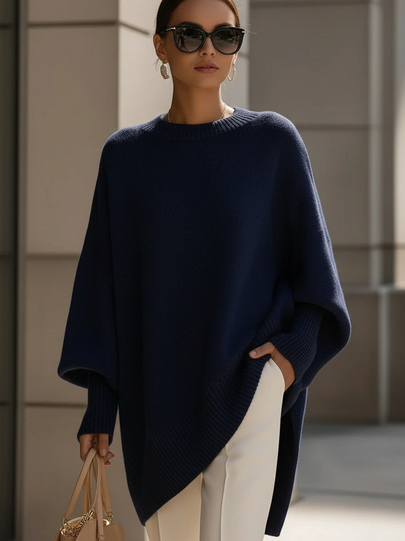 Kimia™ Übergrosser Gestrickter Rundhalsausschnitt Pullover