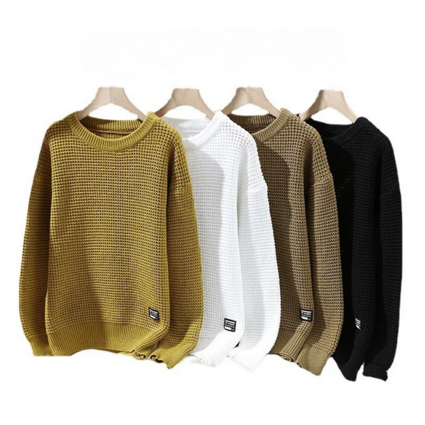 Henning™  Waffelgestrickter Pullover Mit Langen Ärmeln