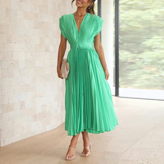 Lisi™ - Maxikleid mit V-Ausschnitt und Plissee