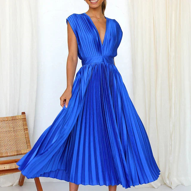 Lisi™ - Maxikleid mit V-Ausschnitt und Plissee