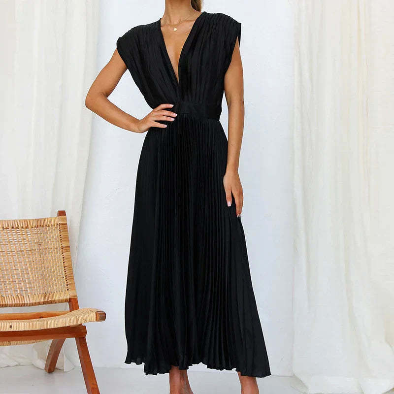 Lisi™ - Maxikleid mit V-Ausschnitt und Plissee