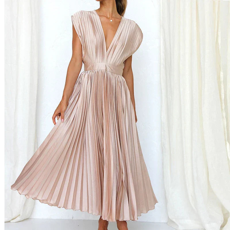 Lisi™ - Maxikleid mit V-Ausschnitt und Plissee