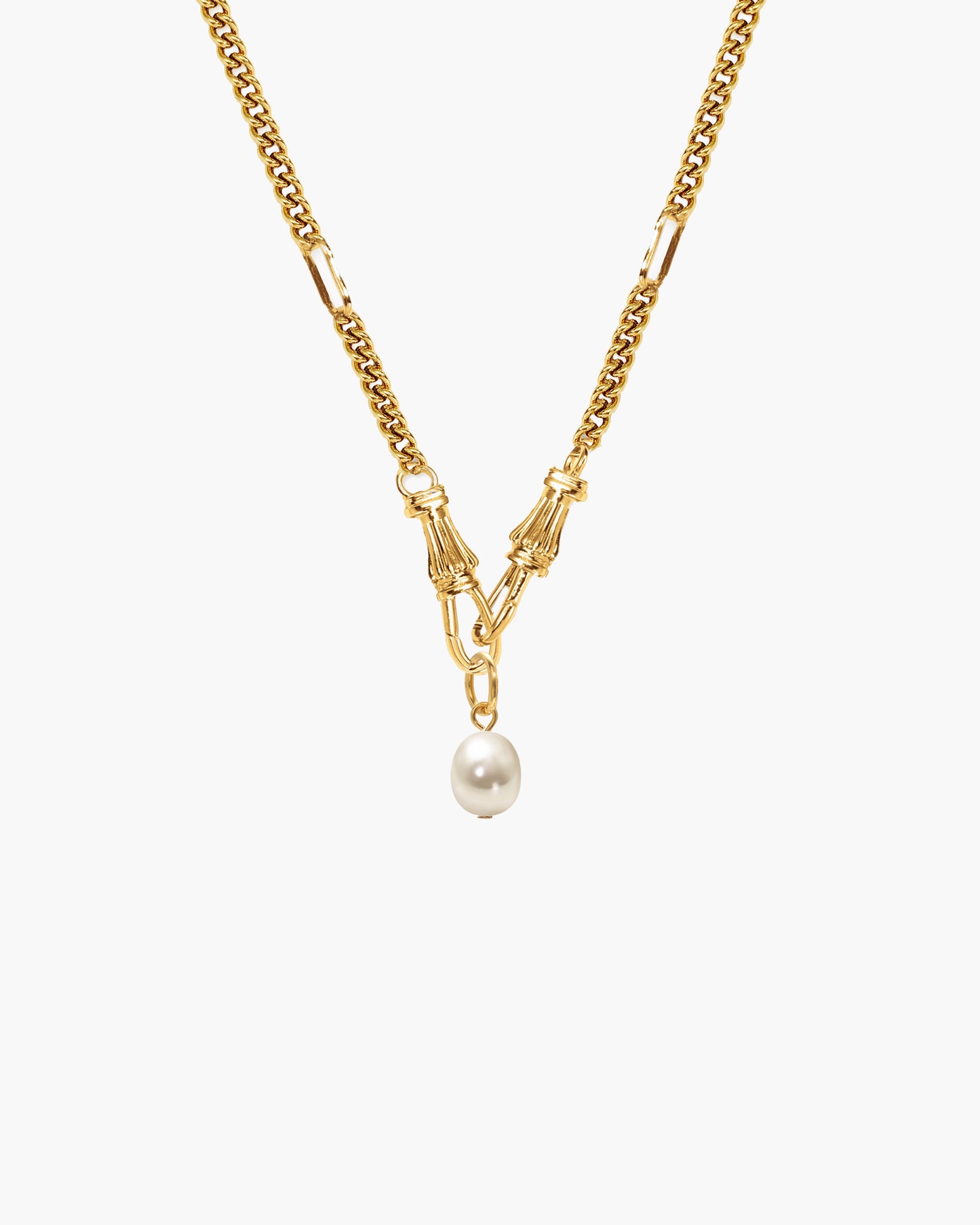 Damen Halskette Gold mit Charm Holder Verschluss Edelstahl wasserfest hypoallergen