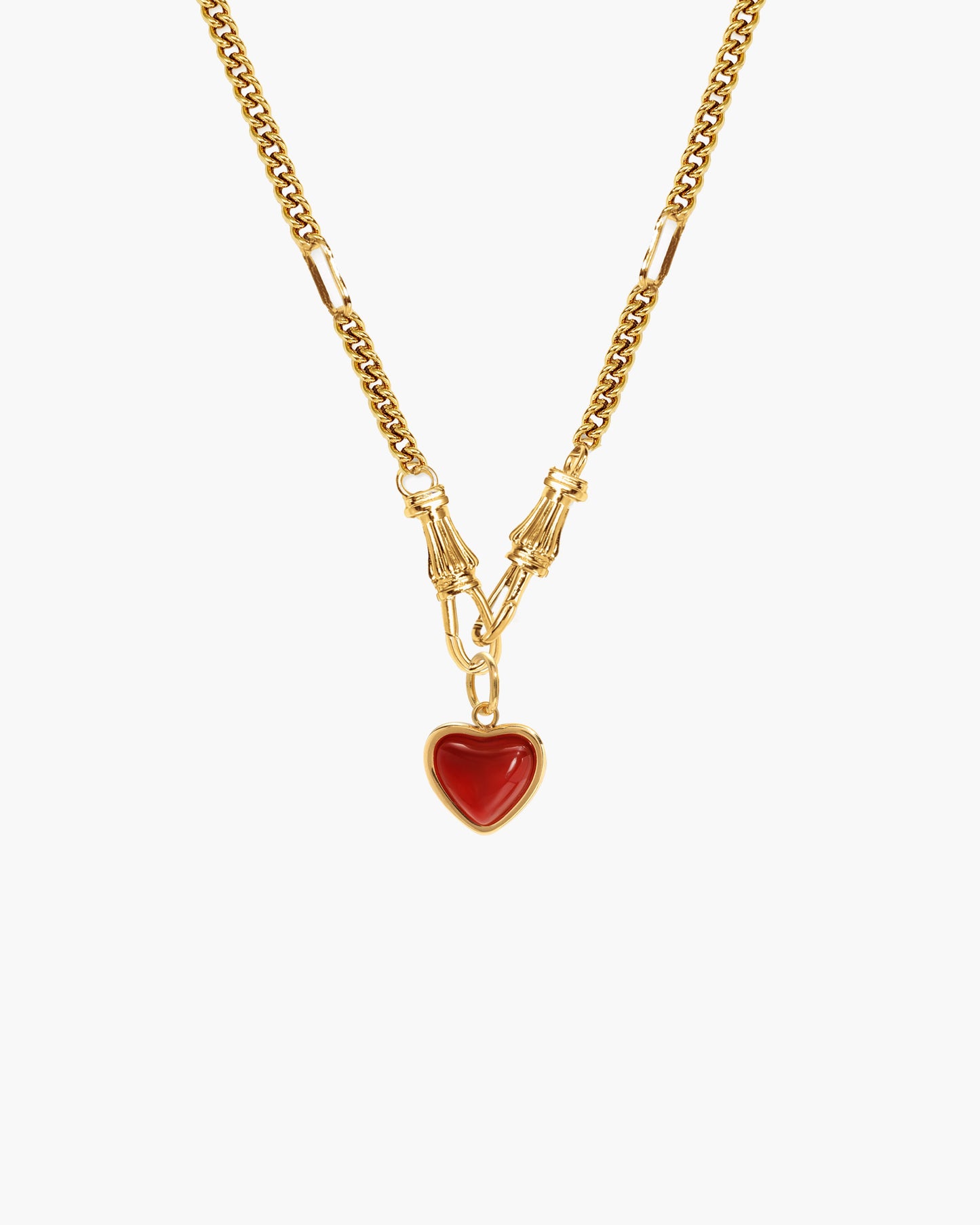 Damen Halskette Gold mit Charm Holder Verschluss Edelstahl wasserfest hypoallergen