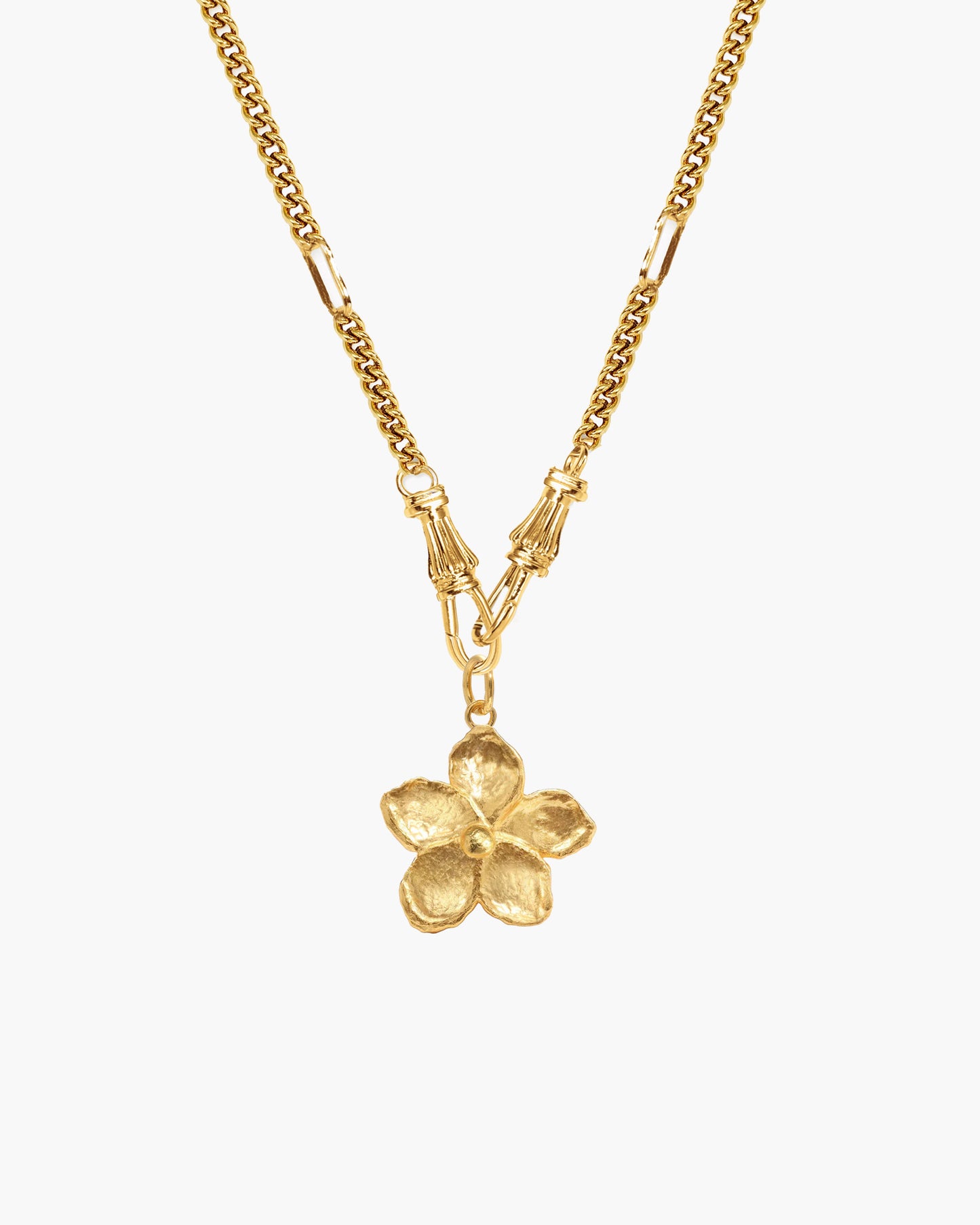 Damen Halskette Gold mit Charm Holder Verschluss Edelstahl wasserfest hypoallergen