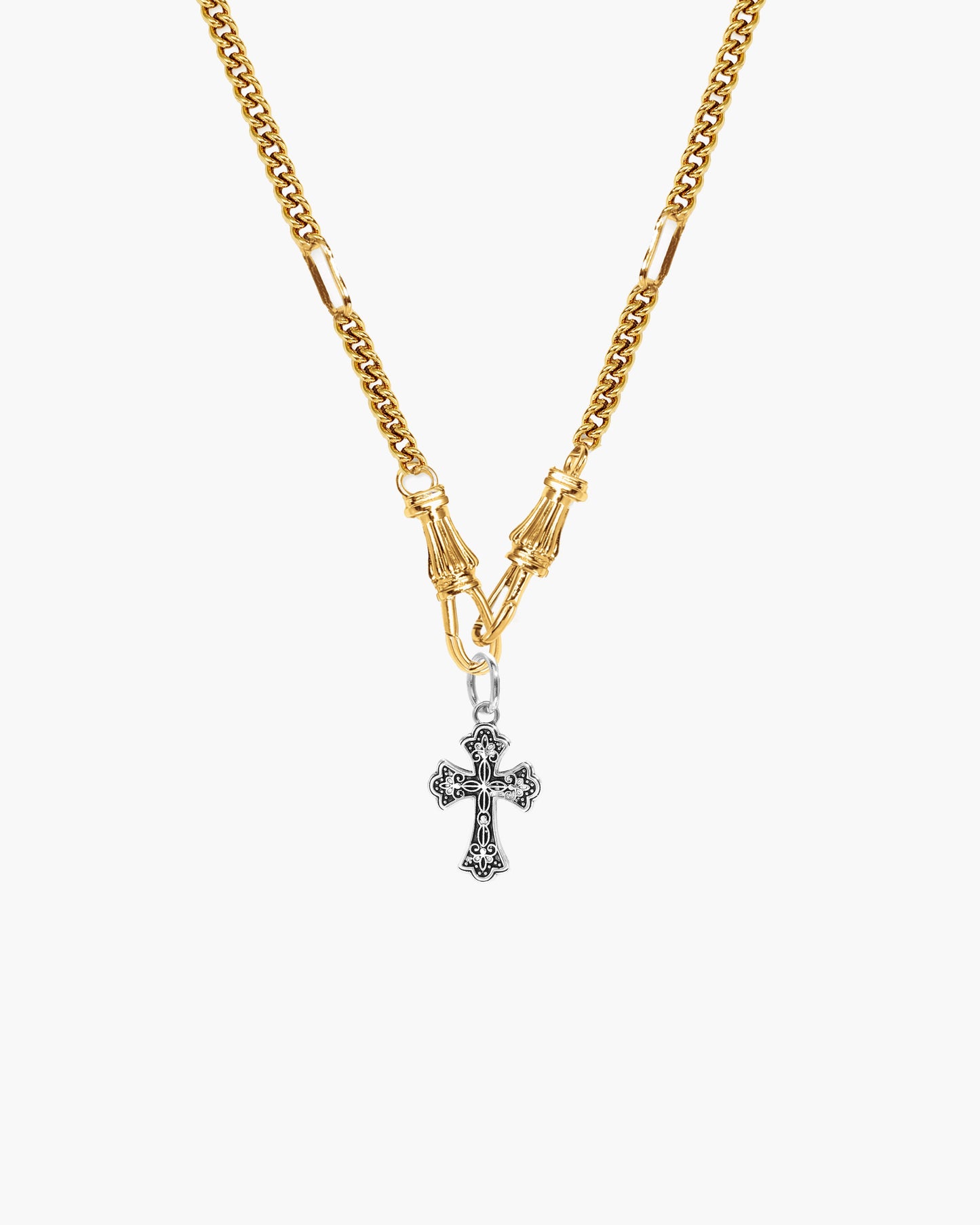 Damen Halskette Gold mit Charm Holder Verschluss Edelstahl wasserfest hypoallergen