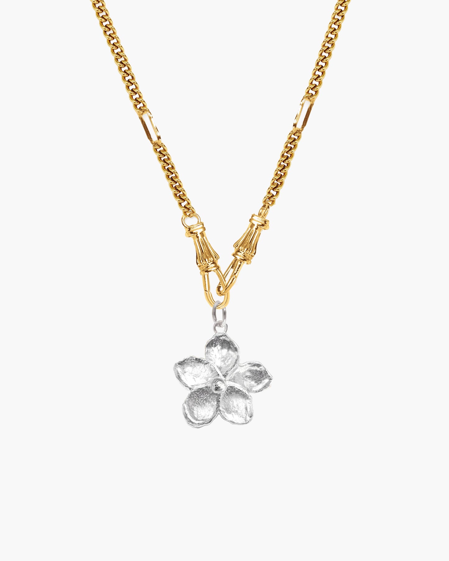 Damen Halskette Gold mit Charm Holder Verschluss Edelstahl wasserfest hypoallergen