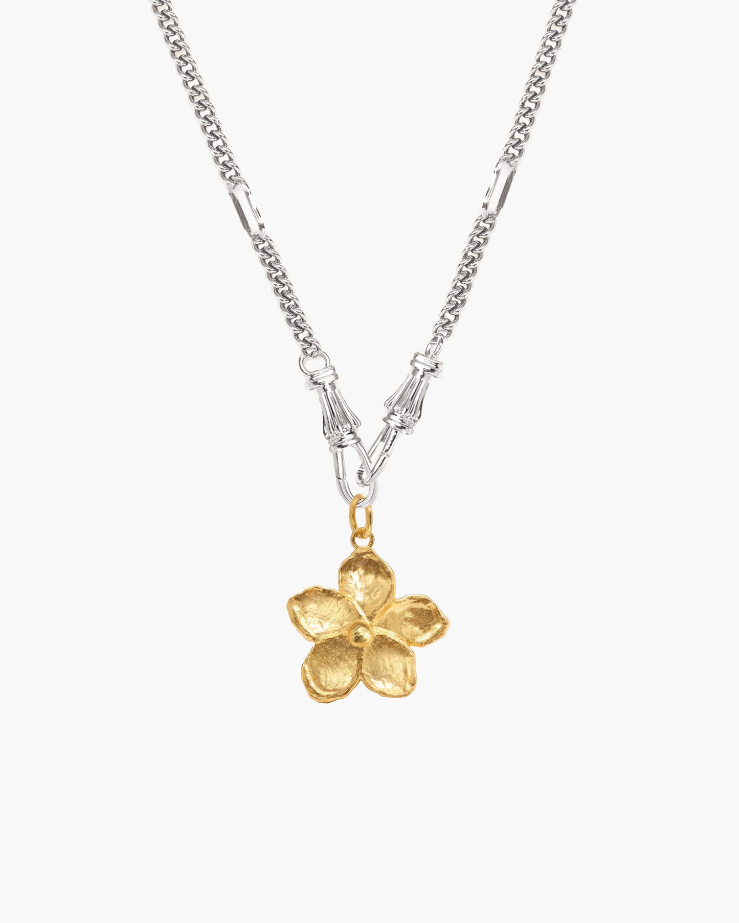 Damen Halskette Gold mit Charm Holder Verschluss Edelstahl wasserfest hypoallergen