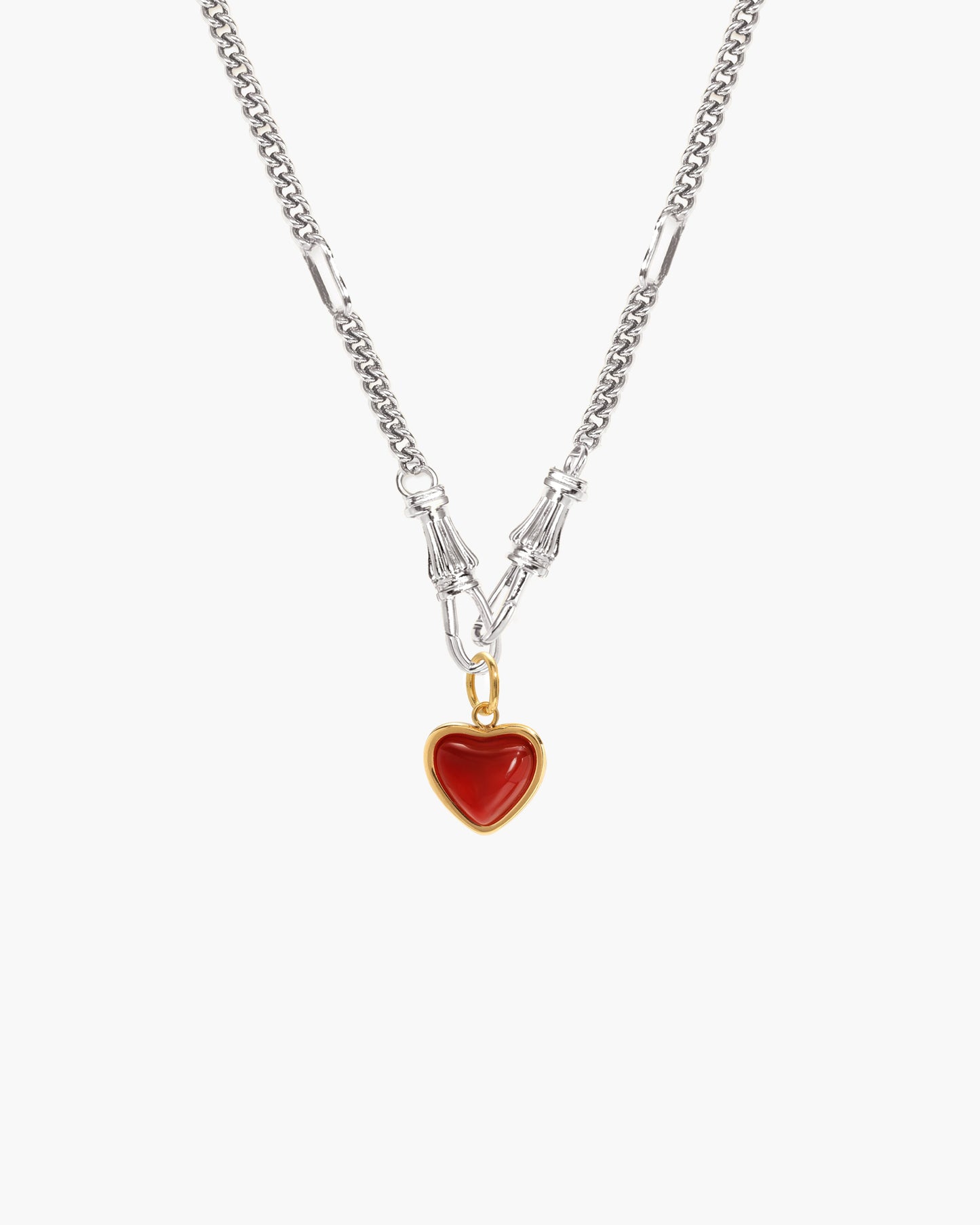 Damen Halskette Gold mit Charm Holder Verschluss Edelstahl wasserfest hypoallergen