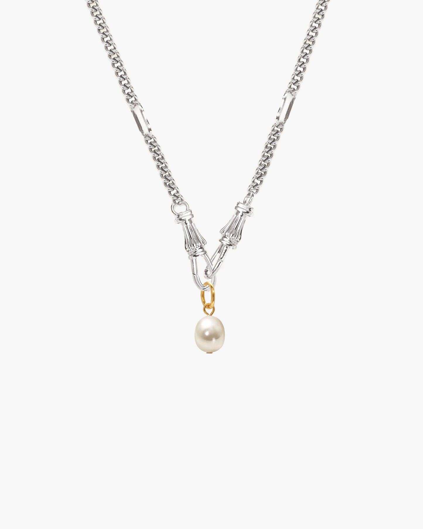 Damen Halskette Gold mit Charm Holder Verschluss Edelstahl wasserfest hypoallergen
