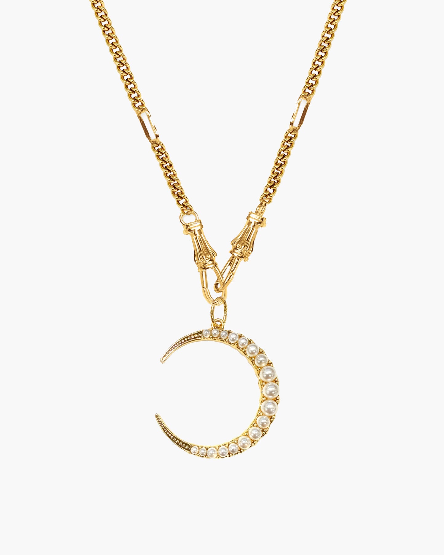 Damen Halskette Gold mit Charm Holder Verschluss Edelstahl wasserfest hypoallergen
