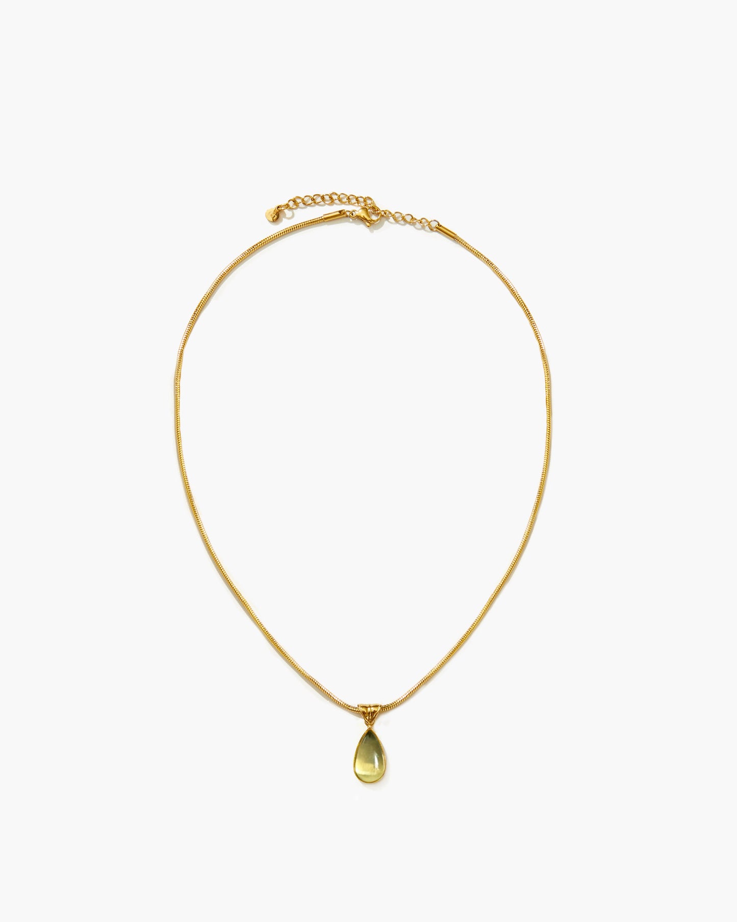 Damen Halskette Gold mit Tropfen Anhänger wasserfest hypoallergen Edelstahl