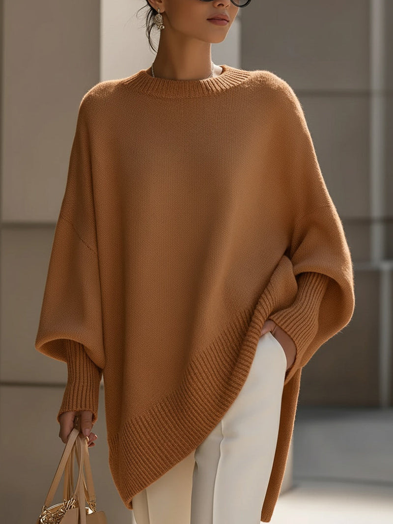 Kimia™ Übergrosser Gestrickter Rundhalsausschnitt Pullover