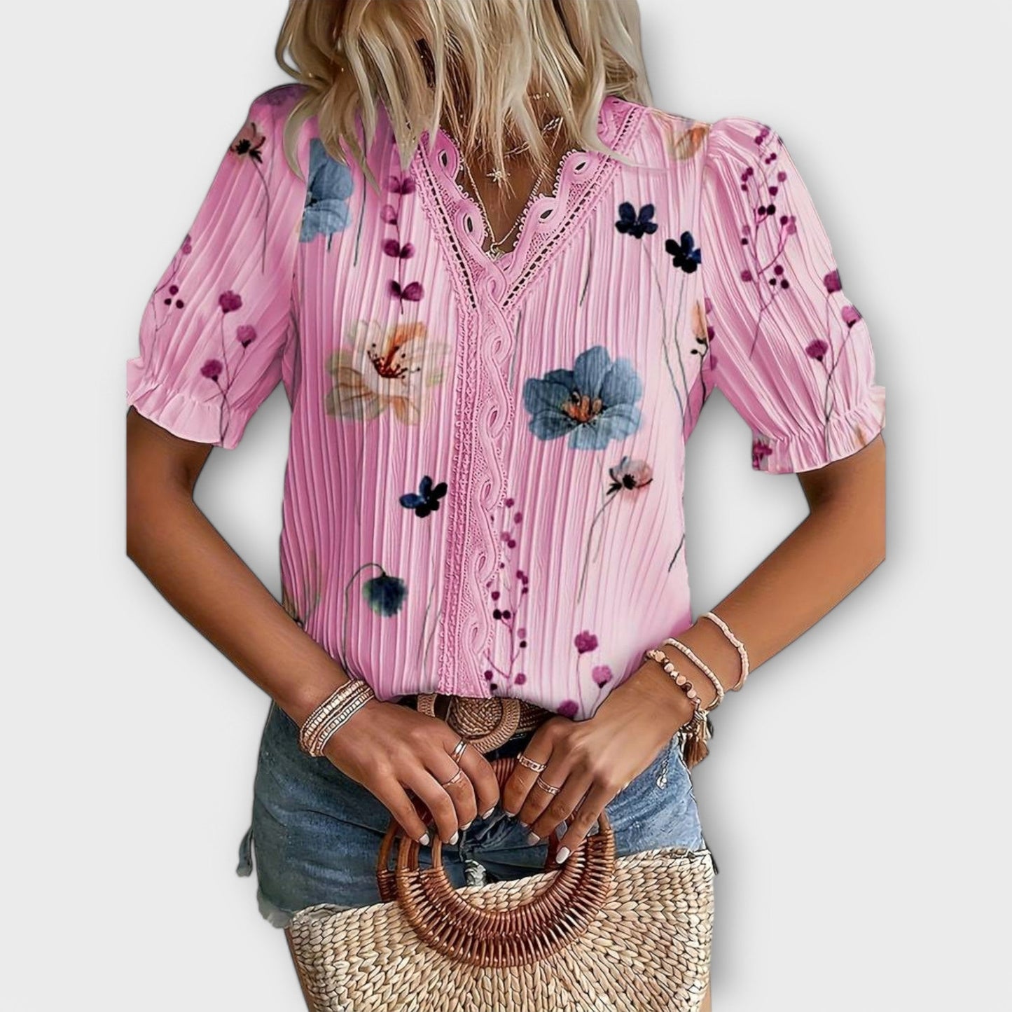 Spitzenglanz Bluse