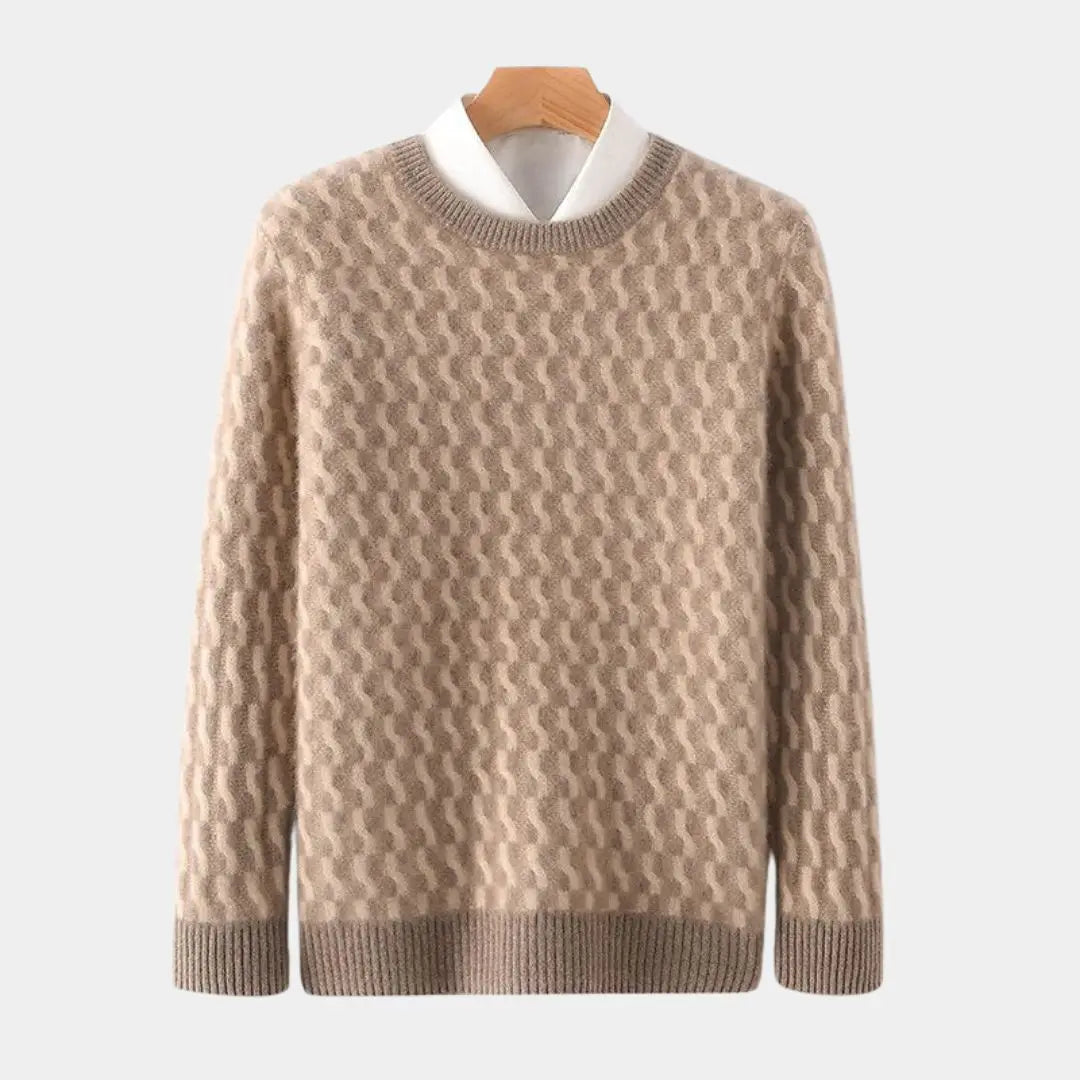 Geometrischer Pullover mit Rundhalsausschnitt