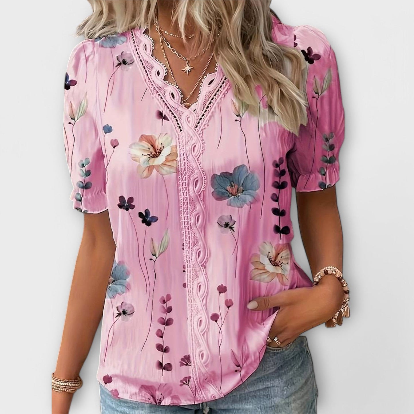 Spitzenglanz Bluse