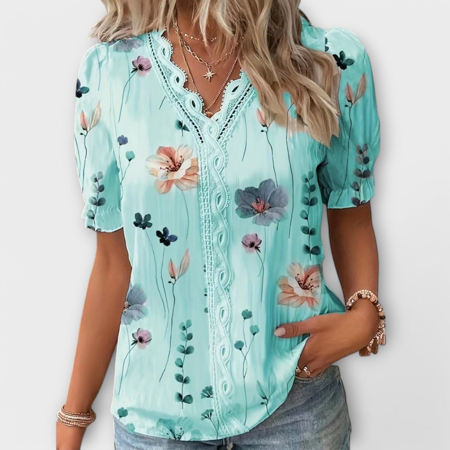 Spitzenglanz Bluse