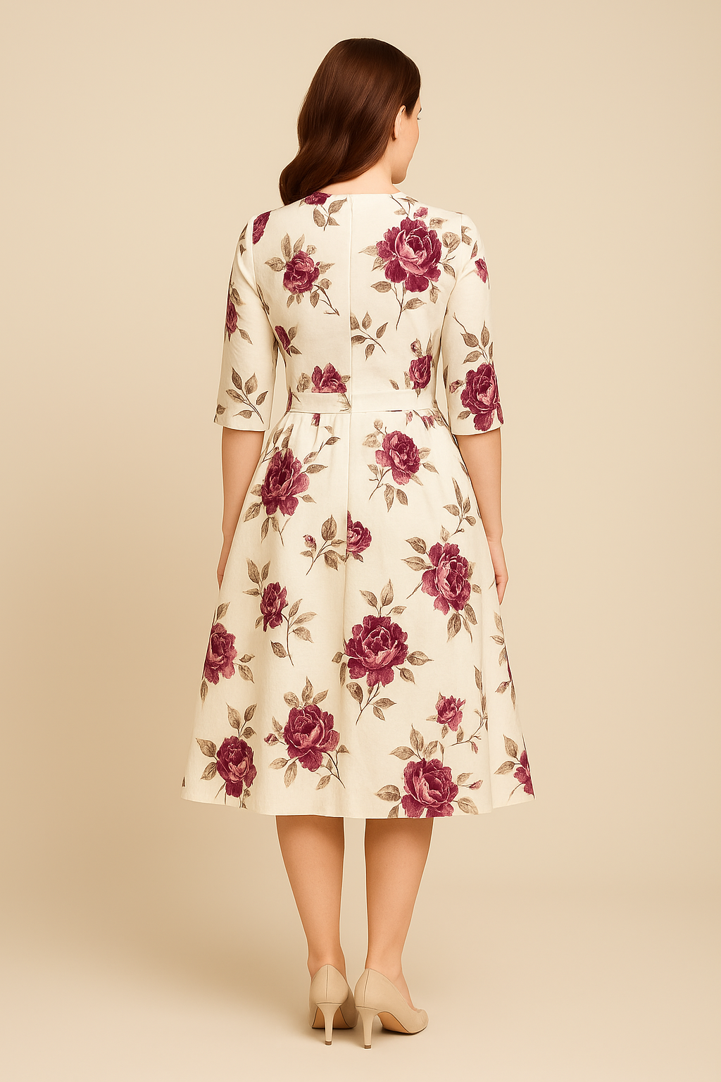 HERBERGER | Damen Florales Sommerkleid mit A-Linie und 3/4-Ärmeln luftig & leicht