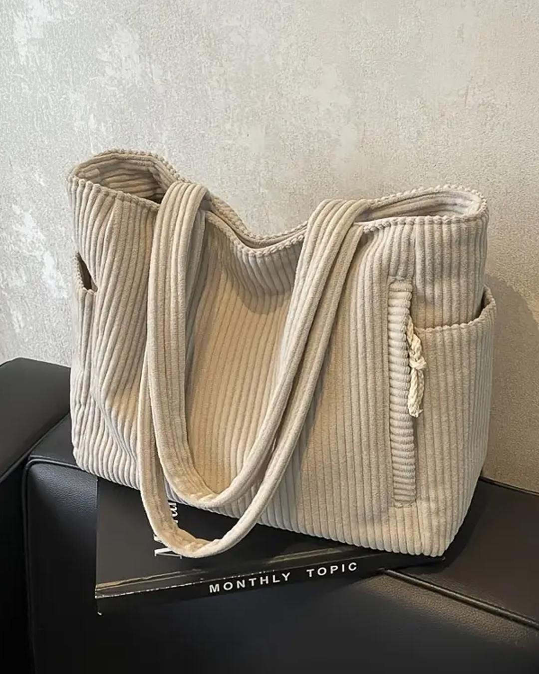 Tilda™ Gerippte Tragetasche mit Kordel-Detail