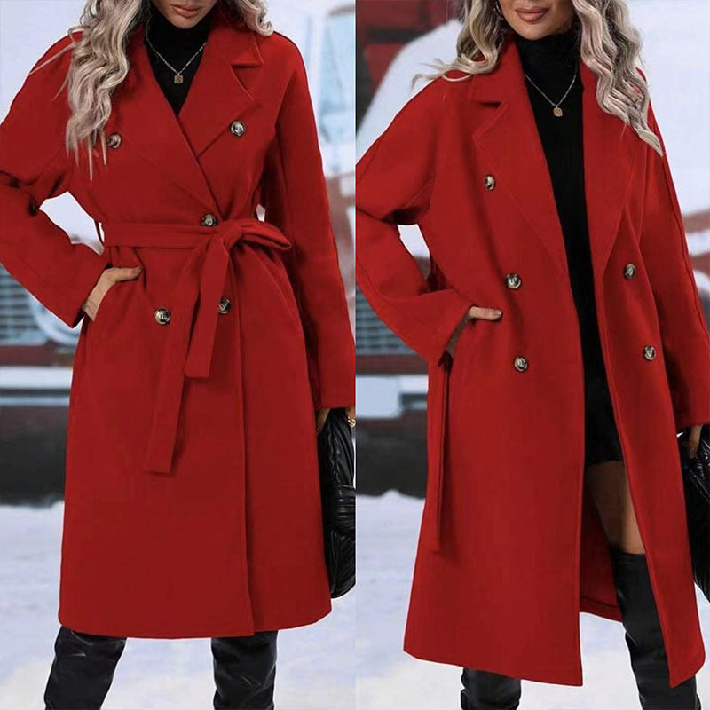 Zweireihiger Trenchcoat mit Revers
