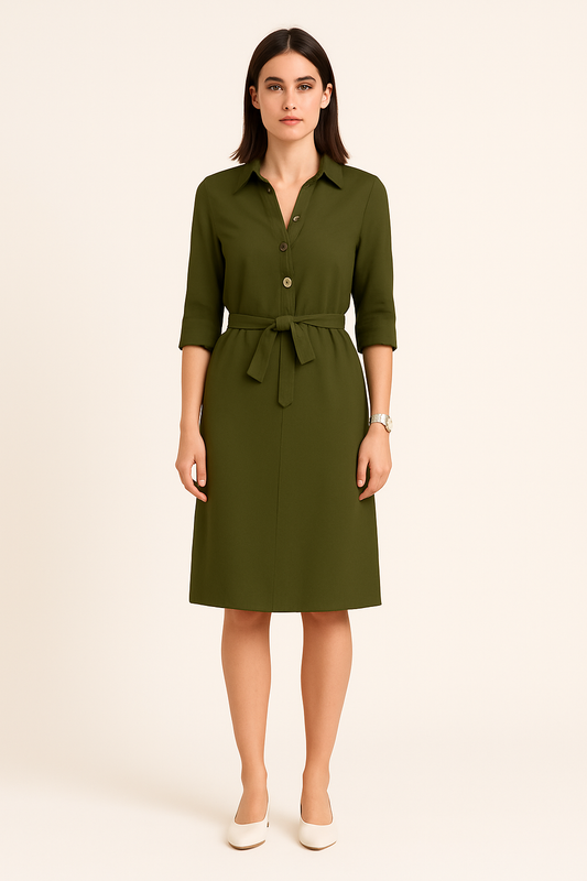 HERBERGER | Festliches Damen Hemdblusenkleid mit Knopfleiste
