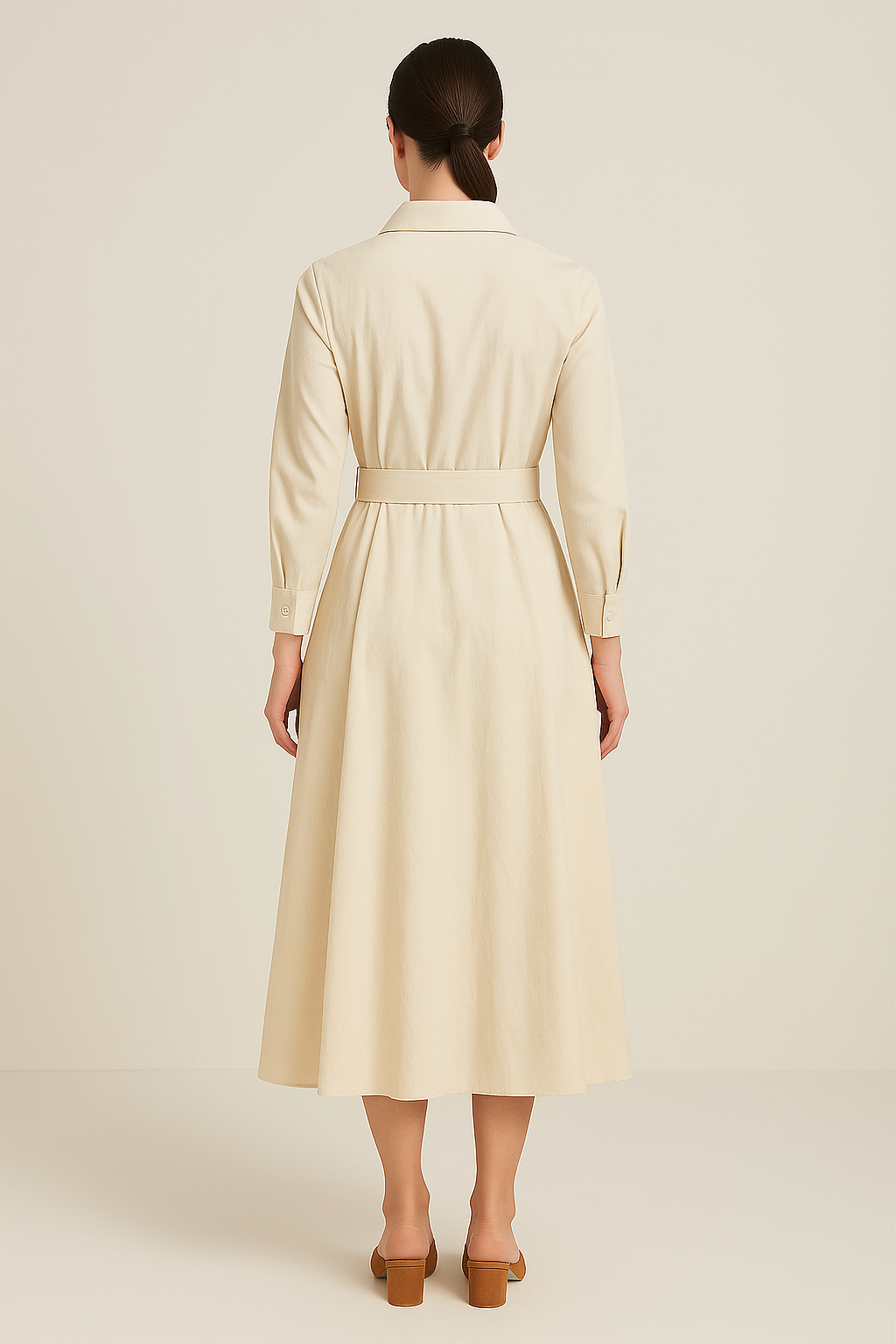 HERBERGER | Sommerliches Damen Hemdblusenkleid in Baumwolloptik mit taillierter Passform
