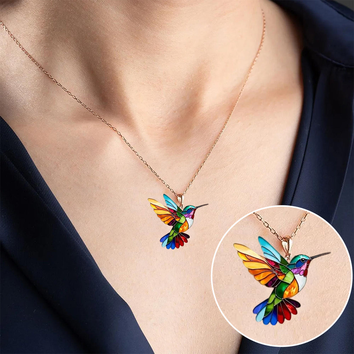 Samantha - Elegante Kolibri Halskette