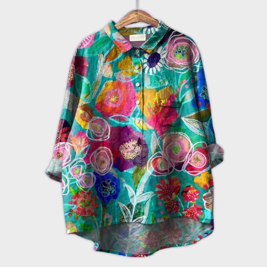 Blütenkunst Bluse