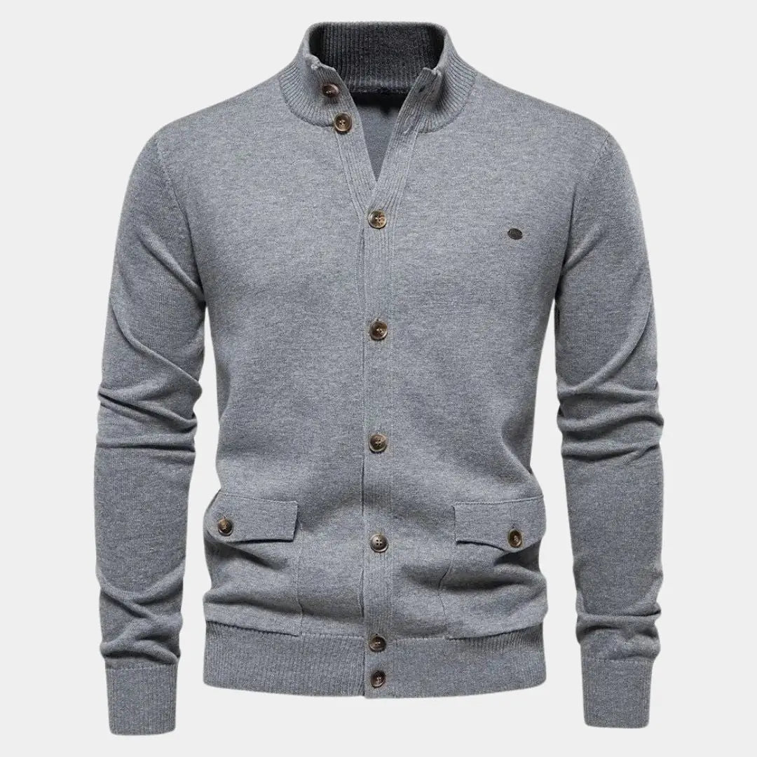 Gestrickte Baumwoll-Strickjacke
