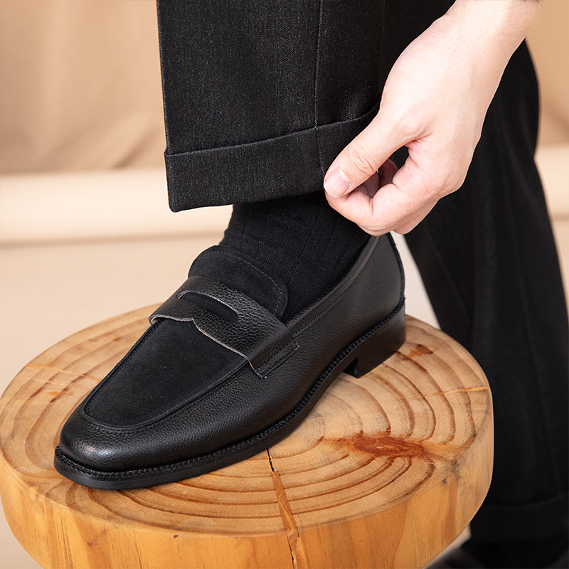 La Roche Penny Loafers aus Wildleder mit Kontrast